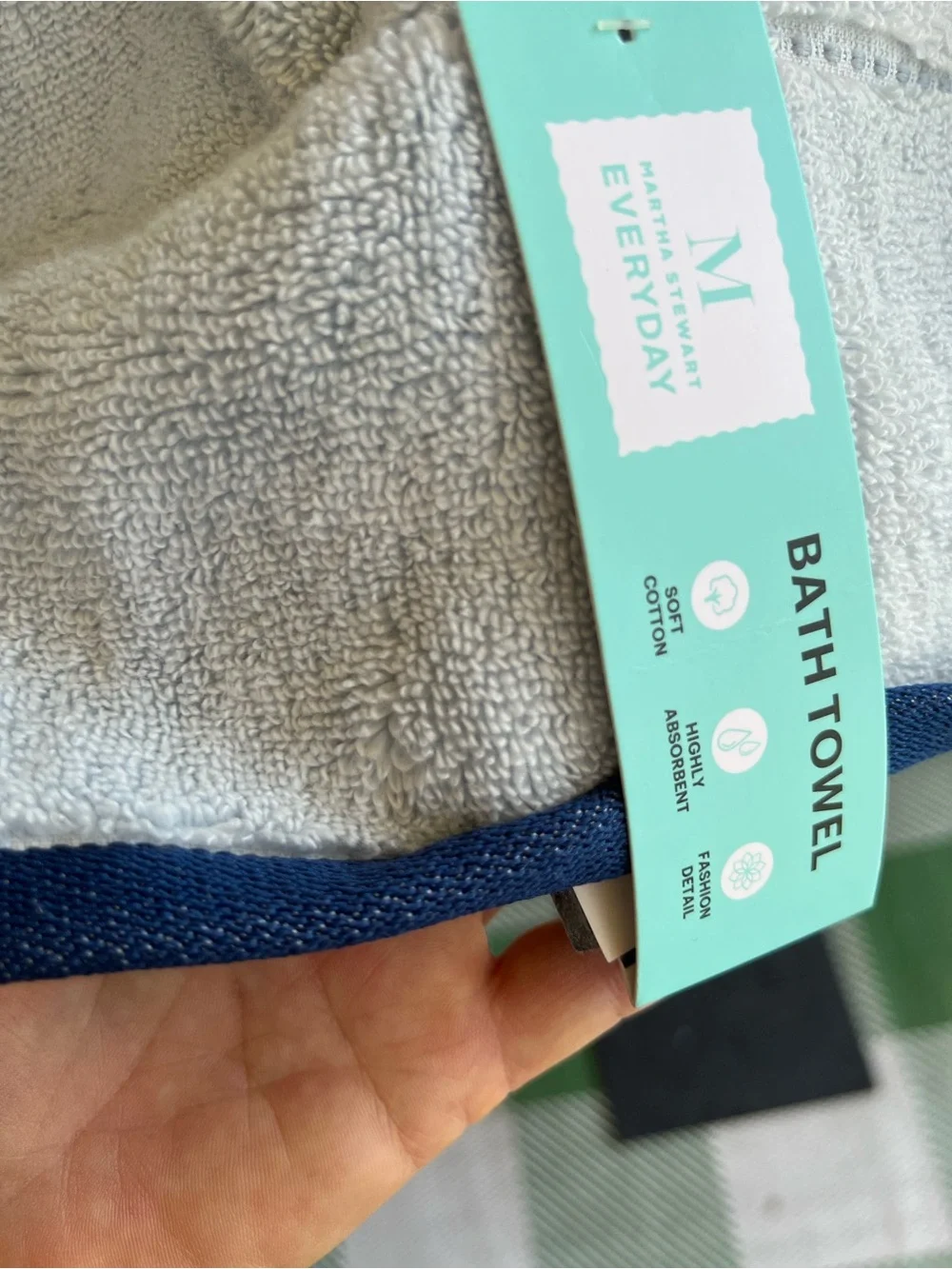 Martha Stewart Everyday Texture Striped Bath Towel in Blue Drop